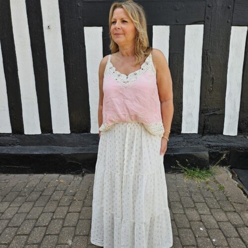 Cotton Skirt with Gold motif