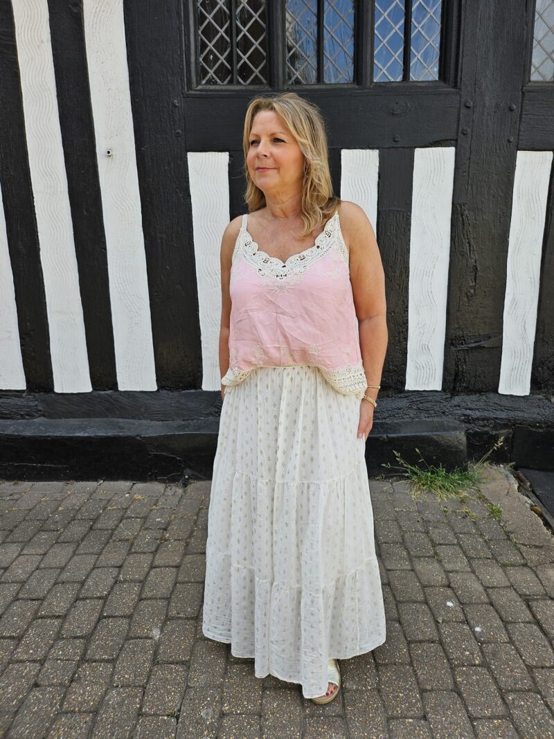 Cotton Skirt with Gold motif