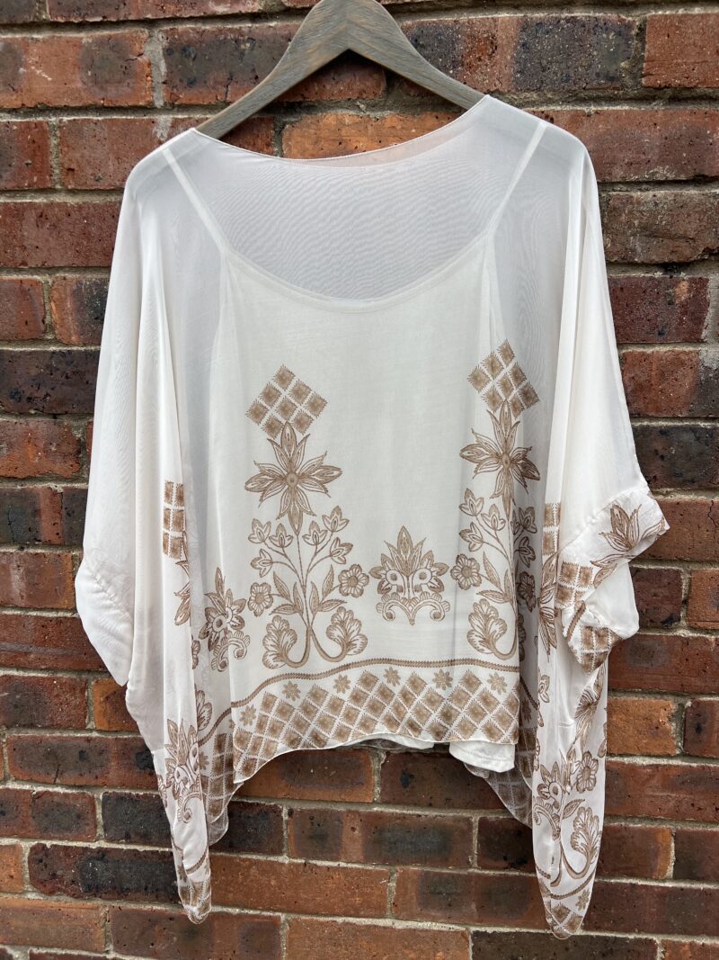 Jasmine Printed Silky Luxe Kaftan with Cami