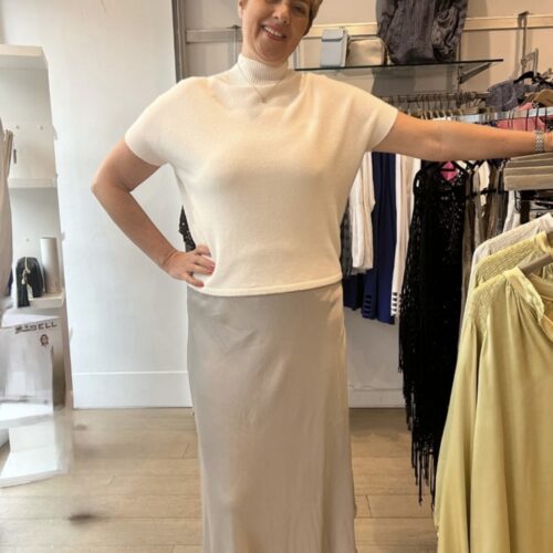 Satin Silky Skirt with Elastic waist