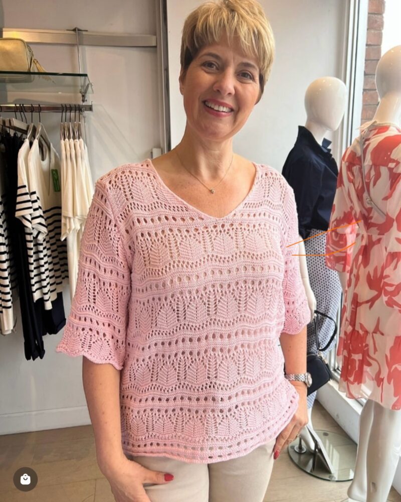 crochet v neck knit