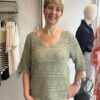 crochet v neck knit