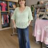crochet v neck knit