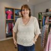 crochet v neck knit