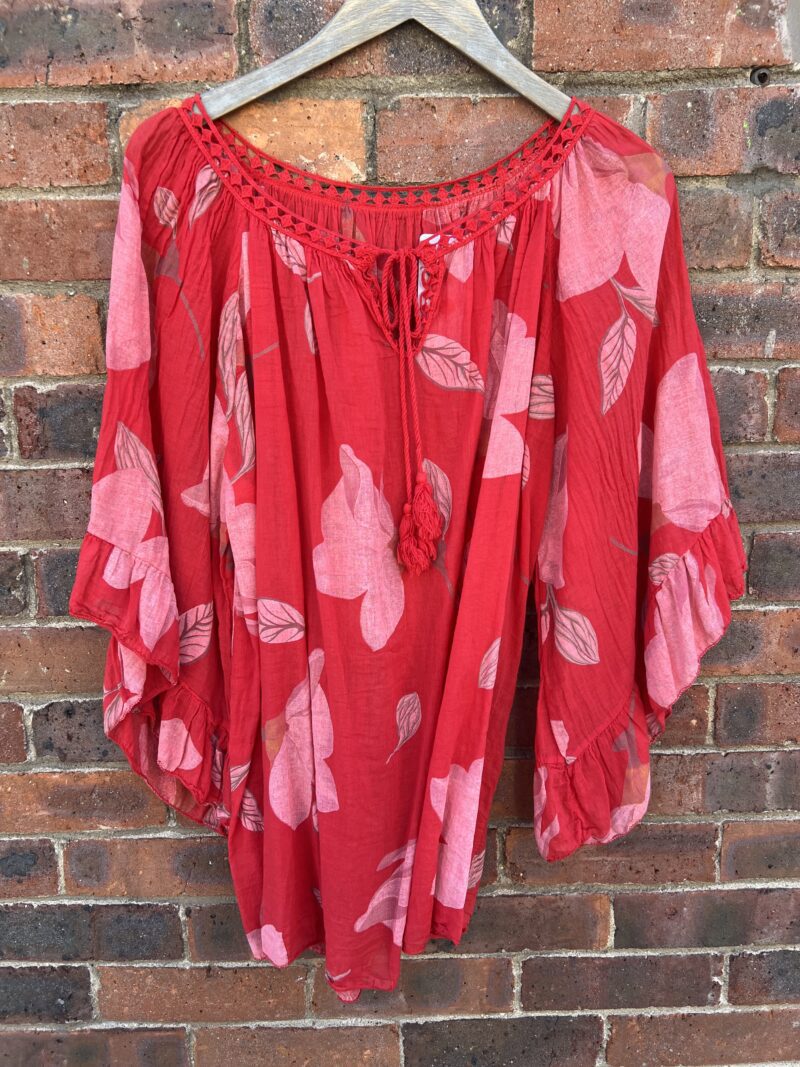 Boho Printed Floral Cotton Easy Top