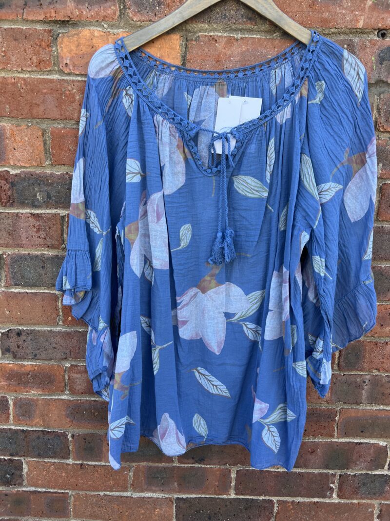 Boho Printed Floral Cotton Easy Top