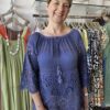 Bardot Tie Neck Top with Fab Crochet Sleeves