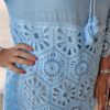 Bardot Tie Neck Top with Fab Crochet Sleeves