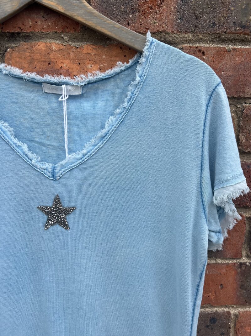 Washed Embellished Star Tee Top