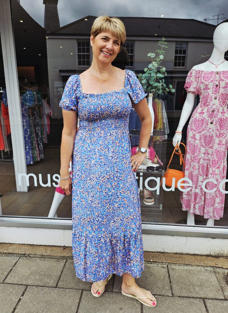 Miranda Printed Bardot Dress