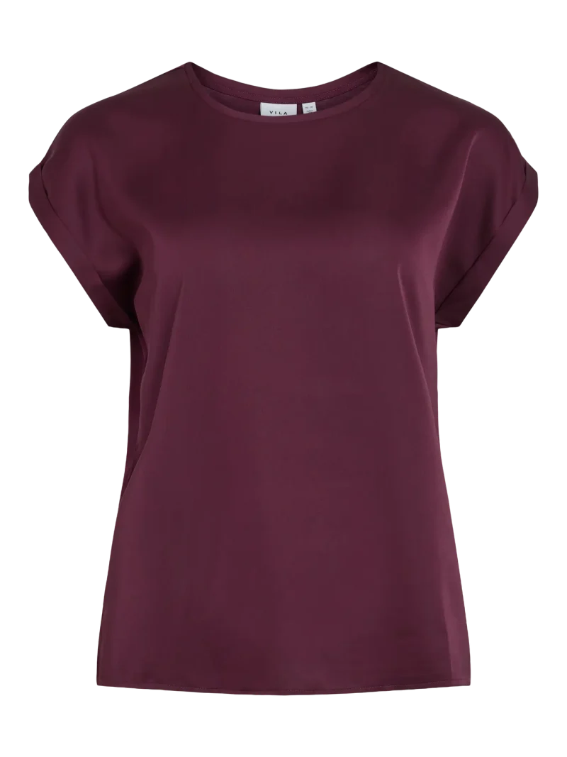Vila Viellette Satin Front top and Jersey Back