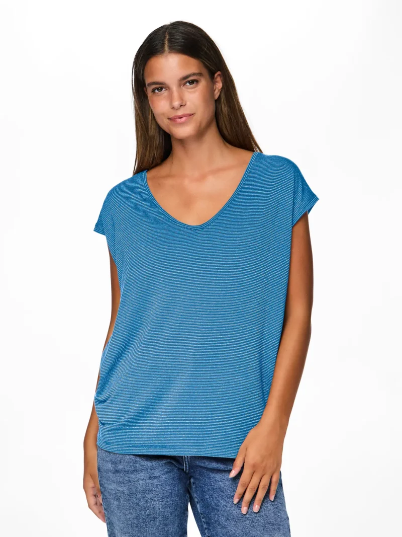 Pieces PCBillo Lurex stripe tee