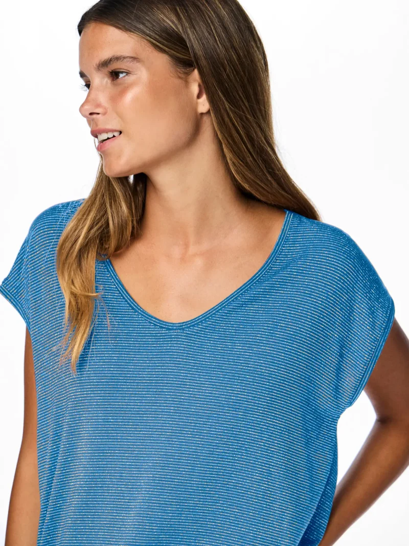 Pieces PCBillo Lurex stripe tee