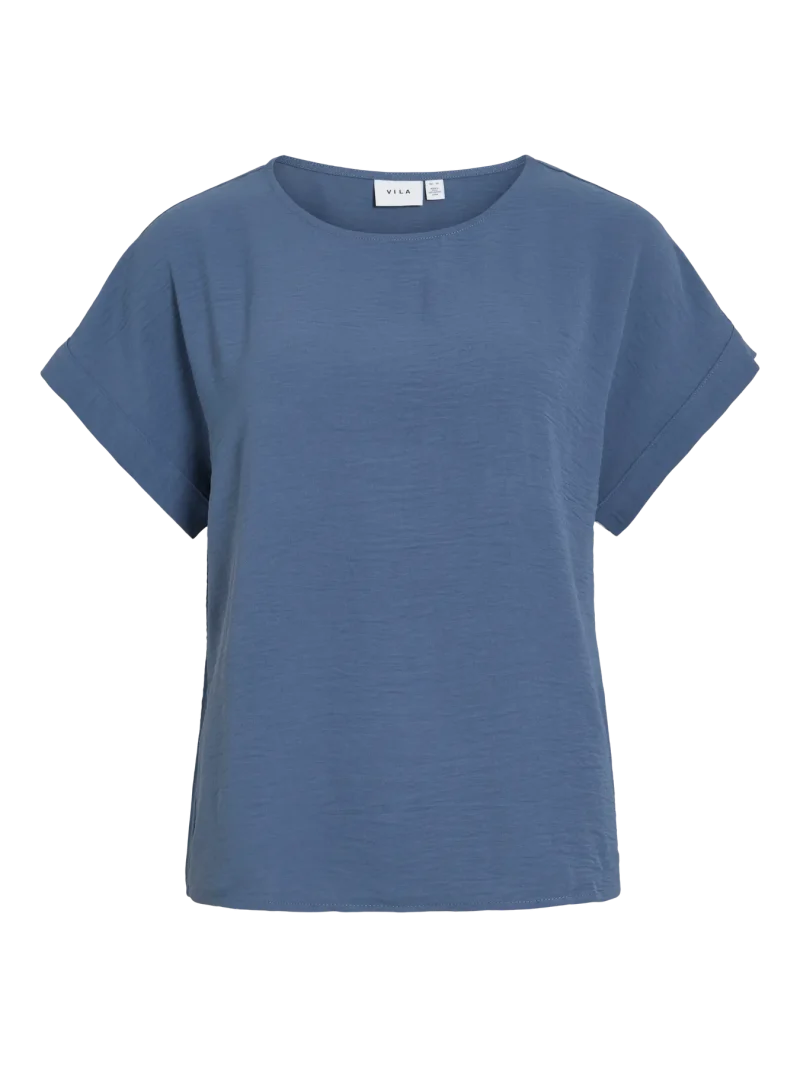Vila Vijosa SS Crinkle Woven Top