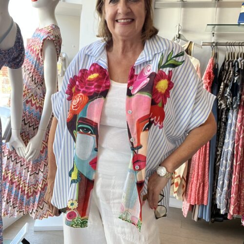 Art Print Easy Linen Mix Shirt
