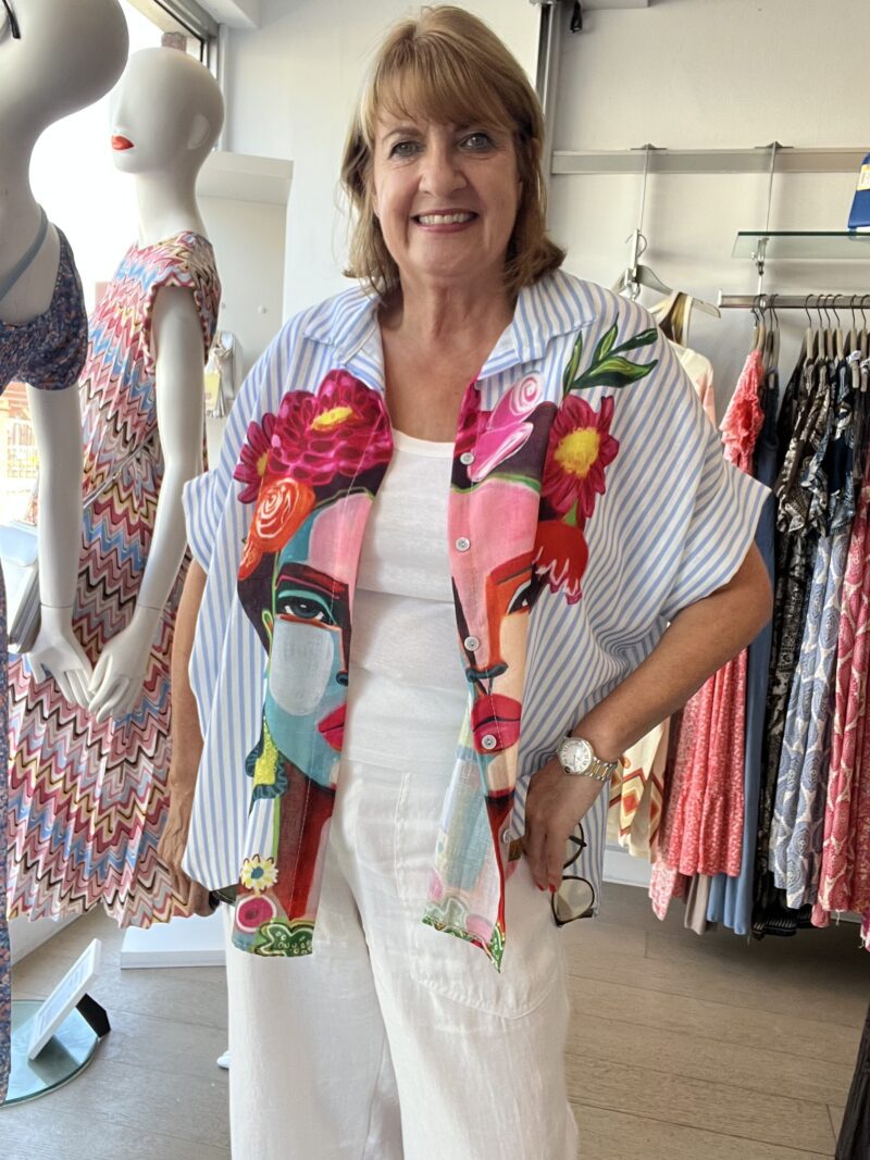 Art Print Easy Linen Mix Shirt
