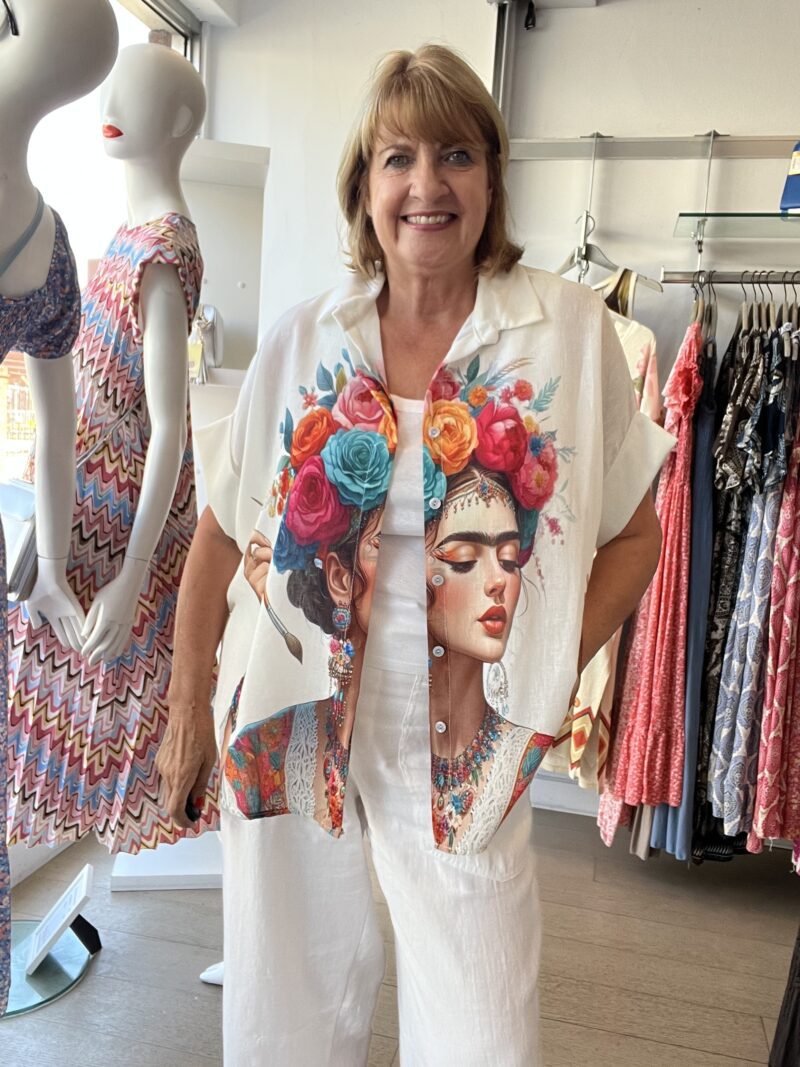 Art Print Easy Linen Mix Shirt