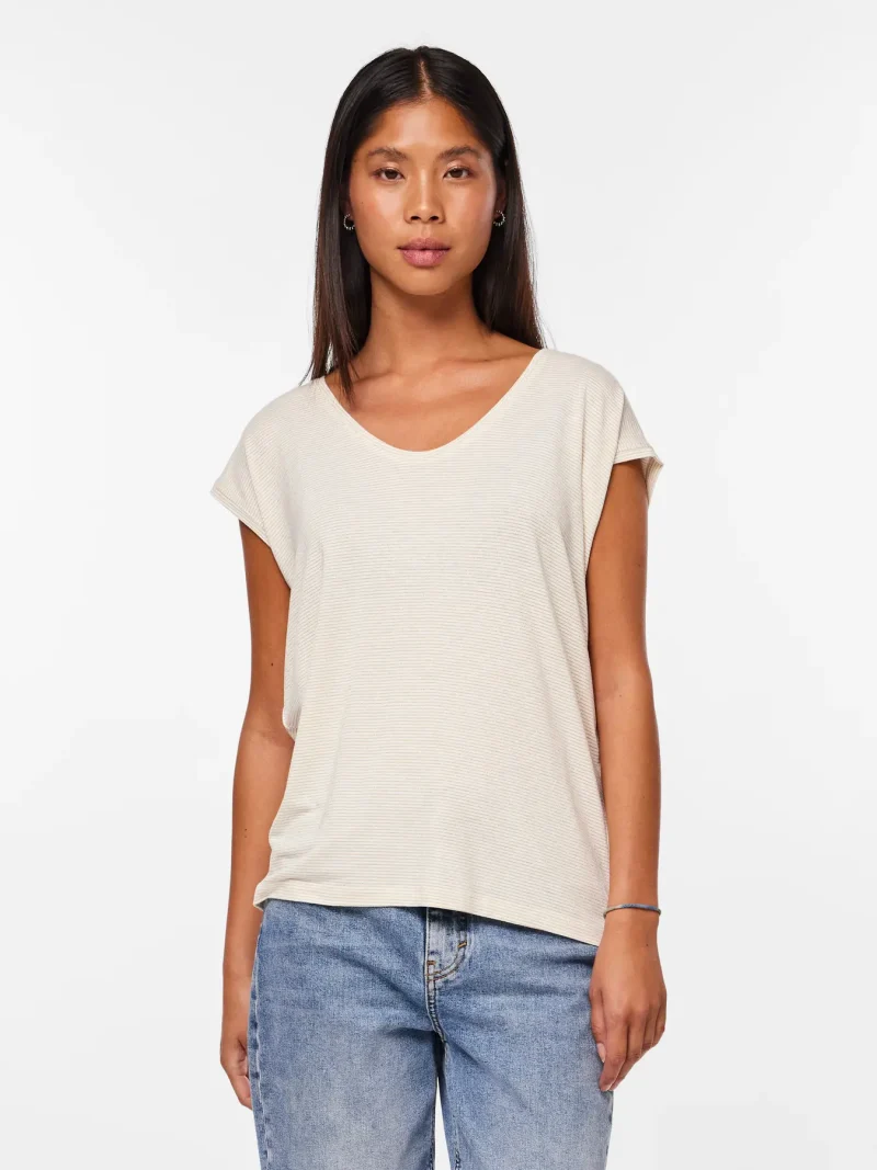 Pieces PCBillo Lurex stripe tee