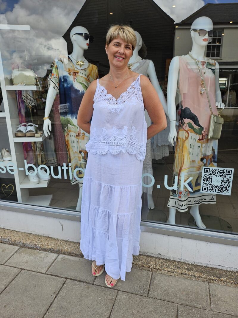 linen Tiered Maxi Skirt