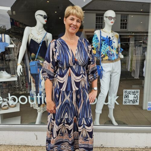Brie nEW pRINTED mAXI dRESS WITH lONG fULL sLEEVES