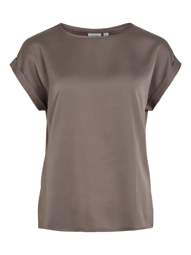 Vila Viellette Satin Front top and Jersey Back