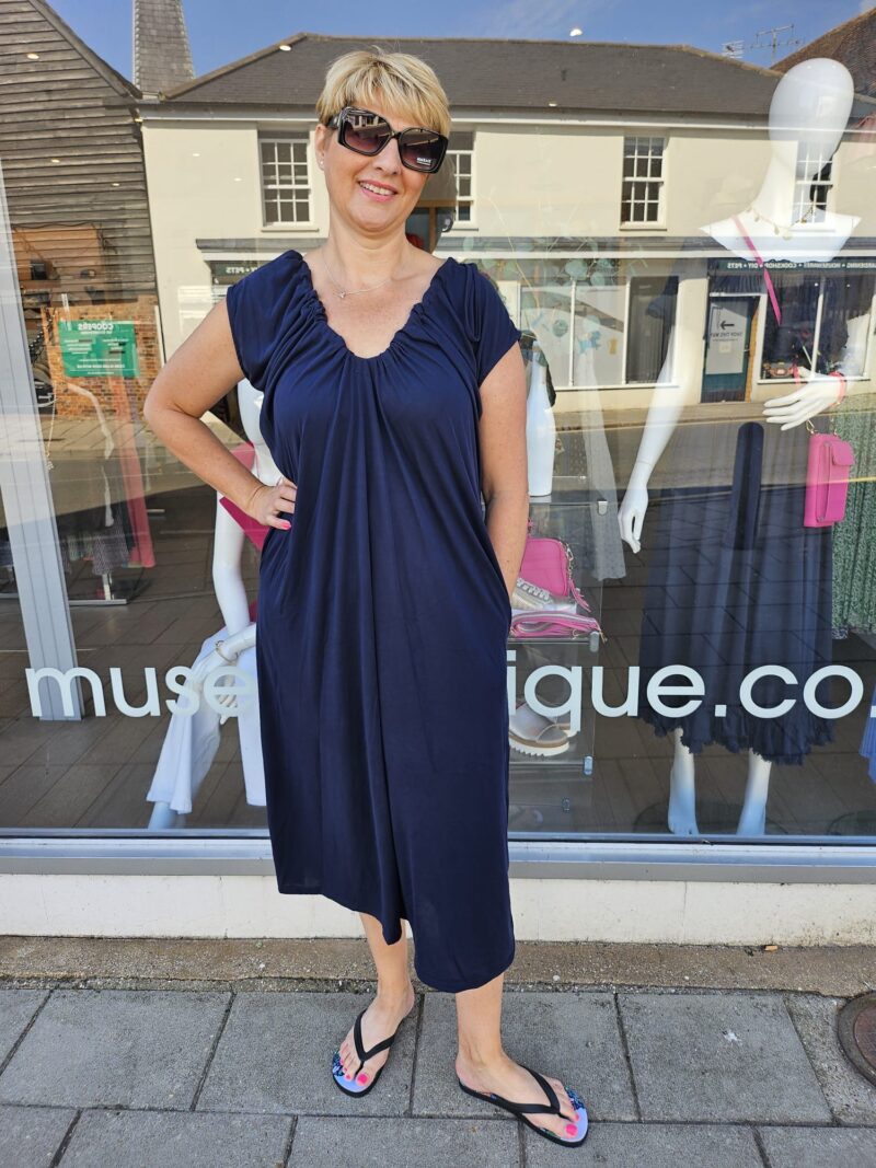 Serena Easy Jersey Dress with Pockets
