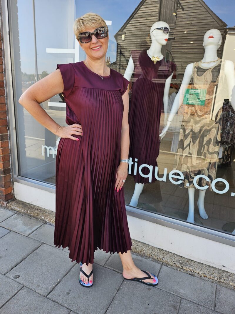 Polly Pleated Midi Dress