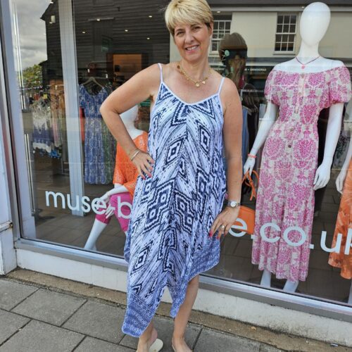 Hanky printed strappy dress