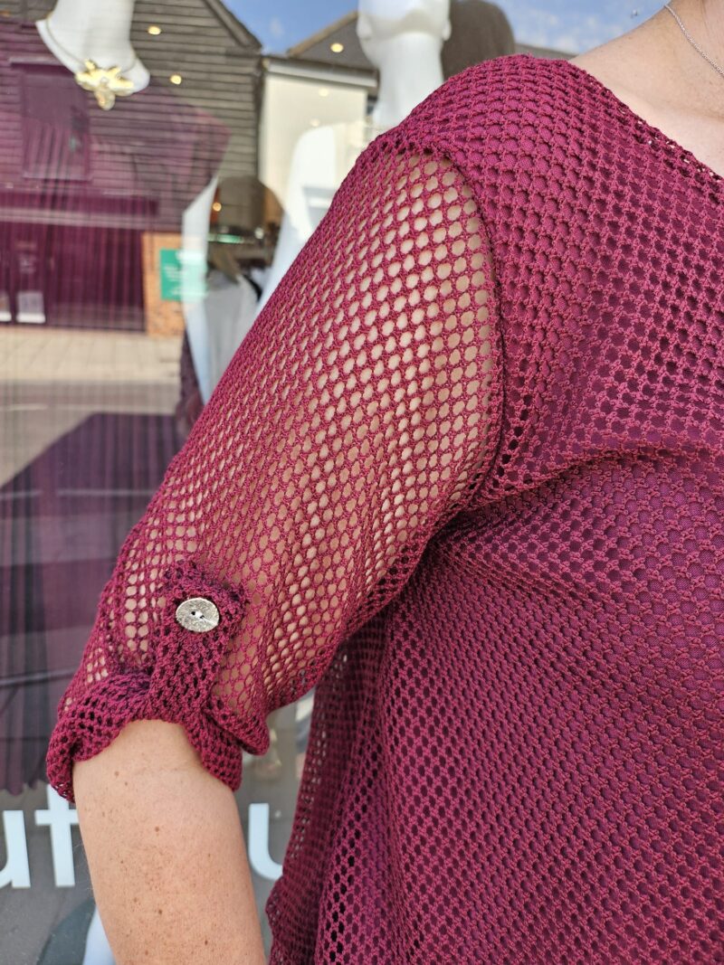 Layered Mesh Top with Turn back Sleeves - Image 5