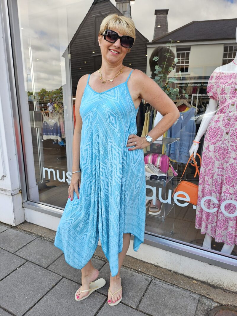 Hanky printed strappy dress