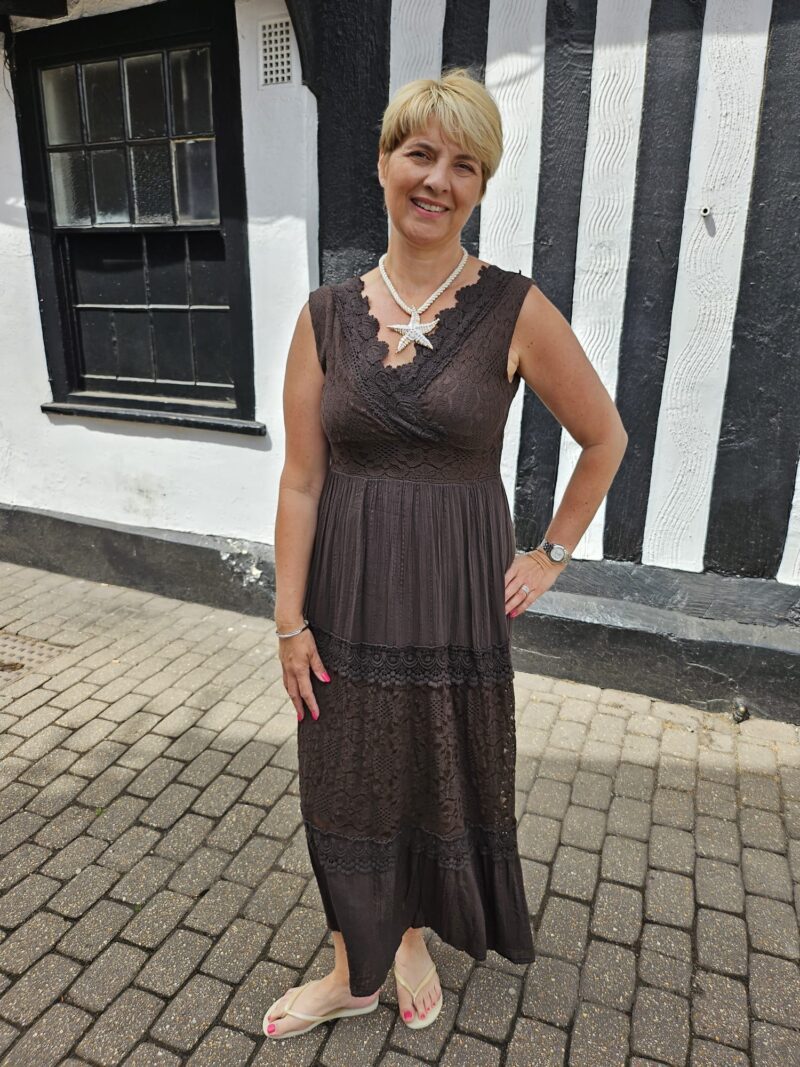 Bestselling Alexia embroidered and lace detail maxi dress