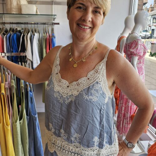 Cotton Crochet Vest Top