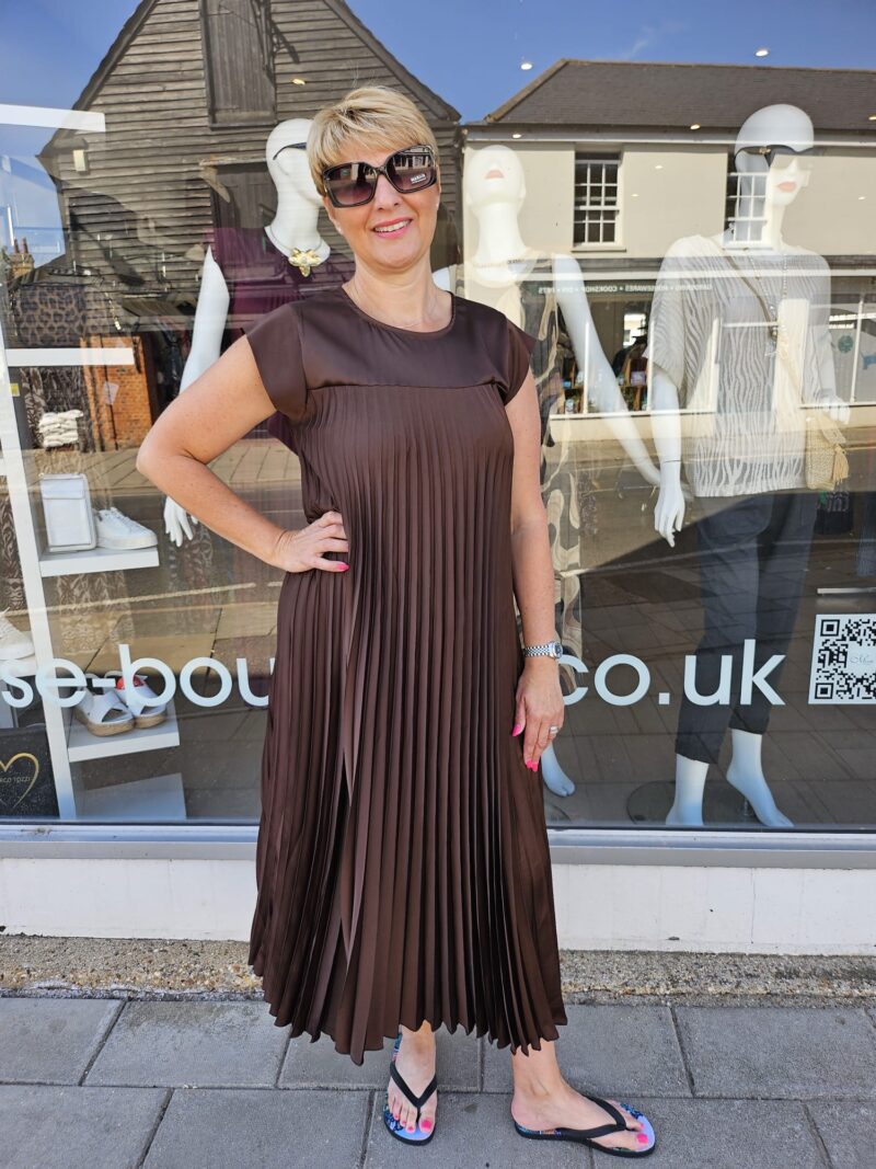 Polly Pleated Midi Dress
