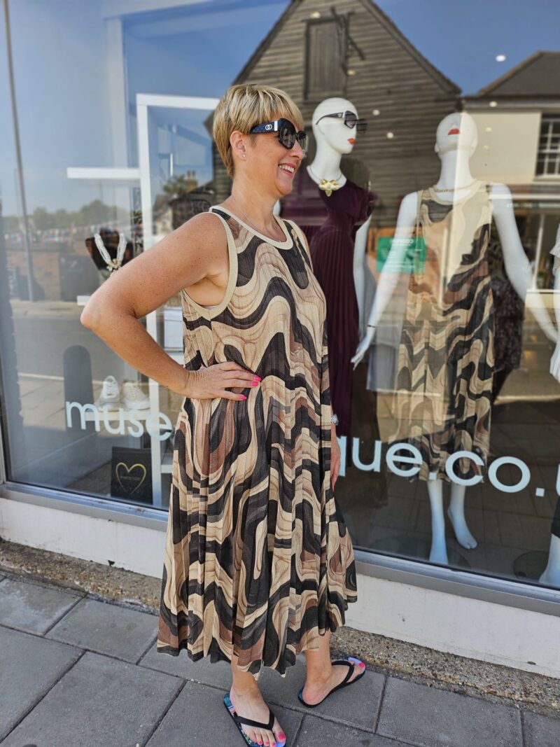 Lyla Lurex Print Knit Swing Dress - Image 7