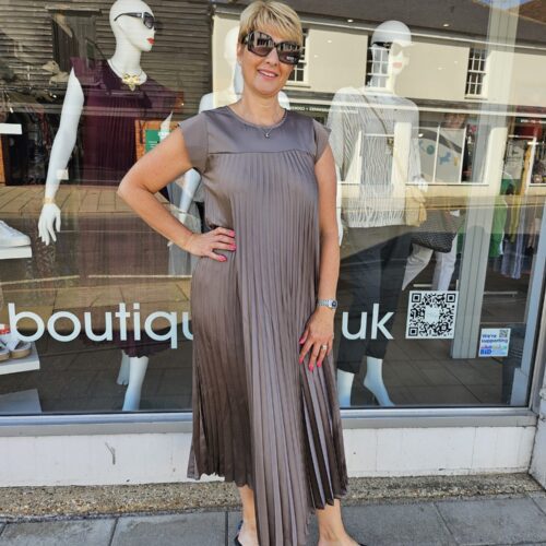 Polly Pleated Midi Dress