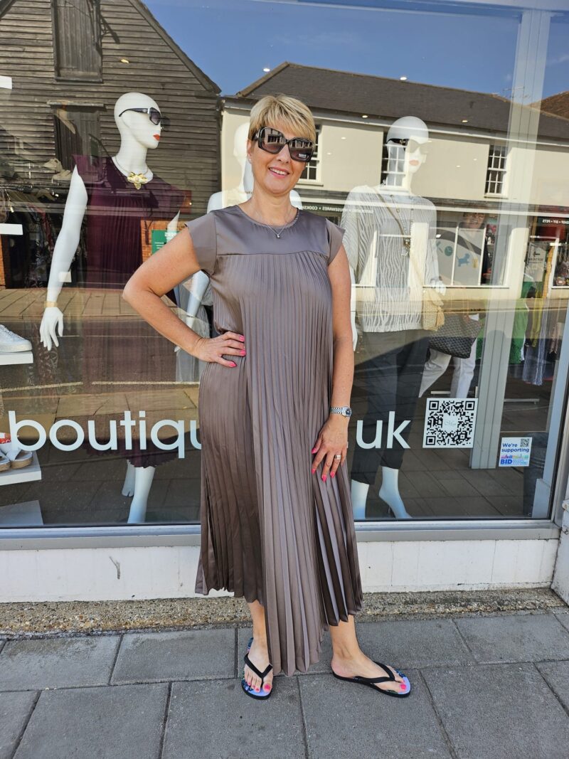 Polly Pleated Midi Dress