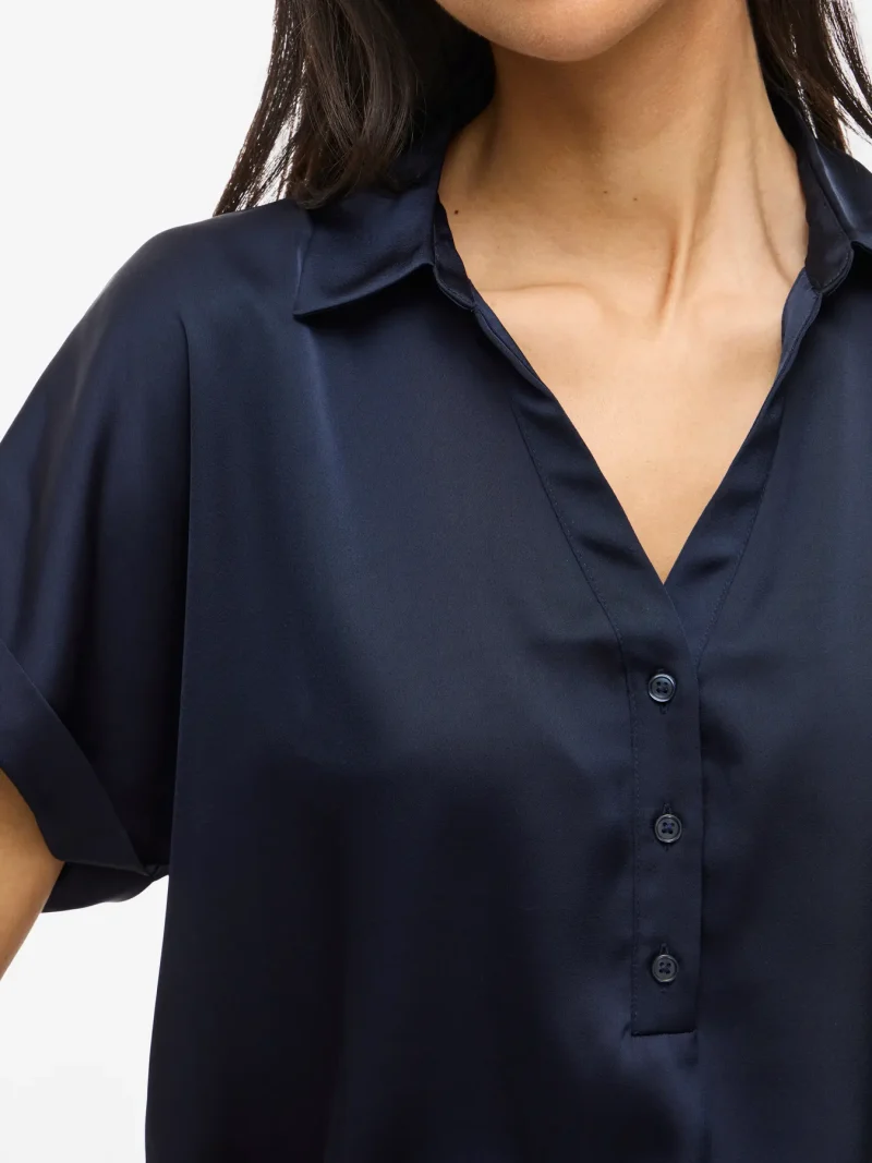 Vila Vienna Short Sleeve satin top