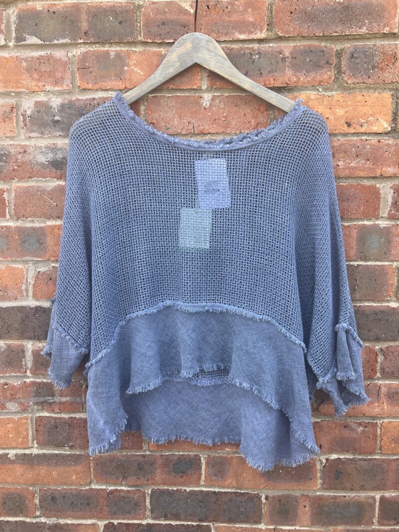 Linen Mix Mesh Top - Image 3