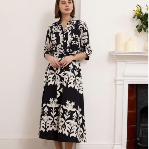 Biba Luxe Border Print Shirt Dress