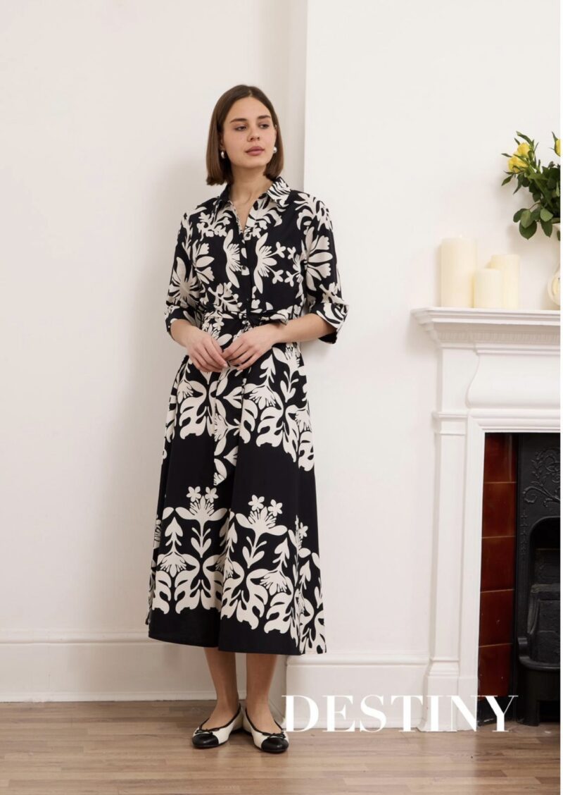 Biba Luxe Border Print Shirt Dress