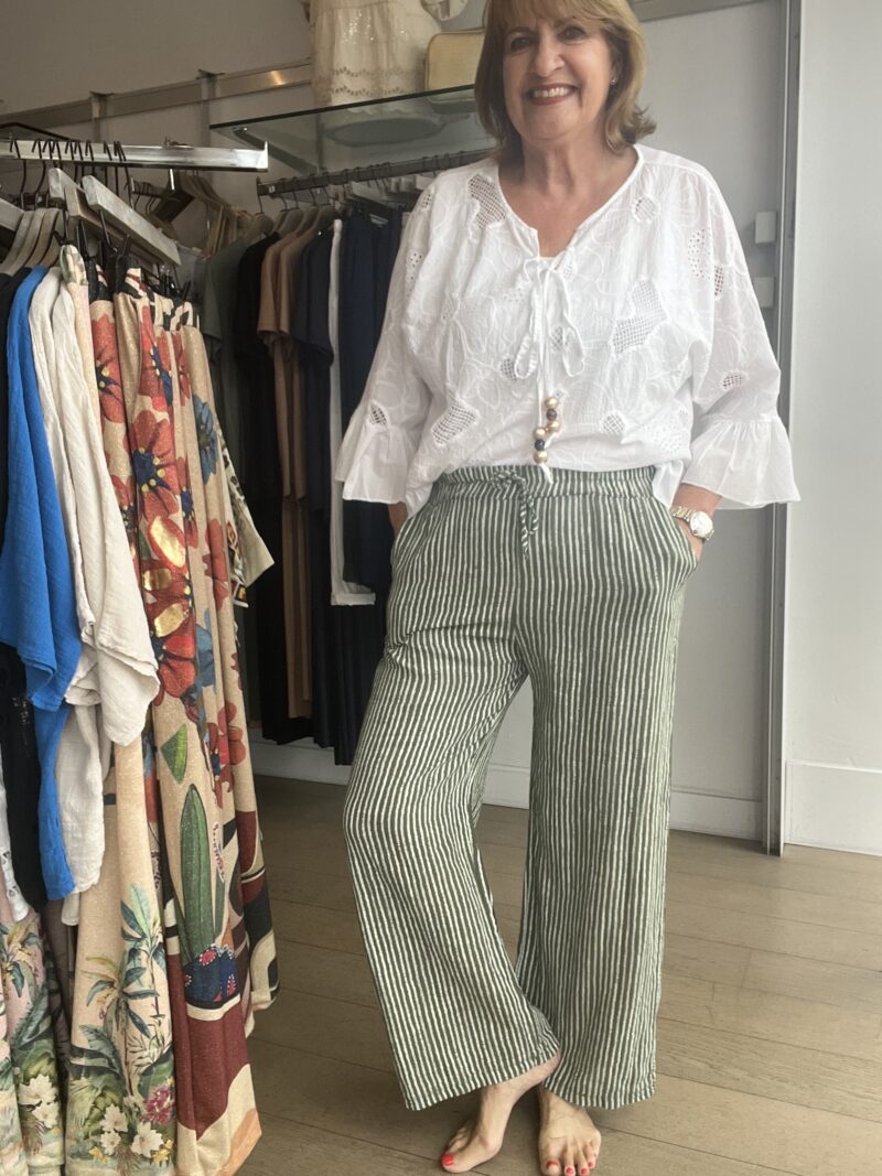 Easy Stripey Pants with elastic Waist