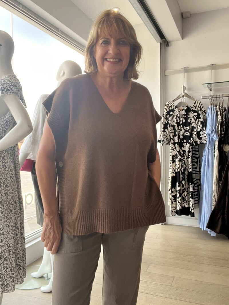 Chrissie Side Button Knit Vest Top - Image 6