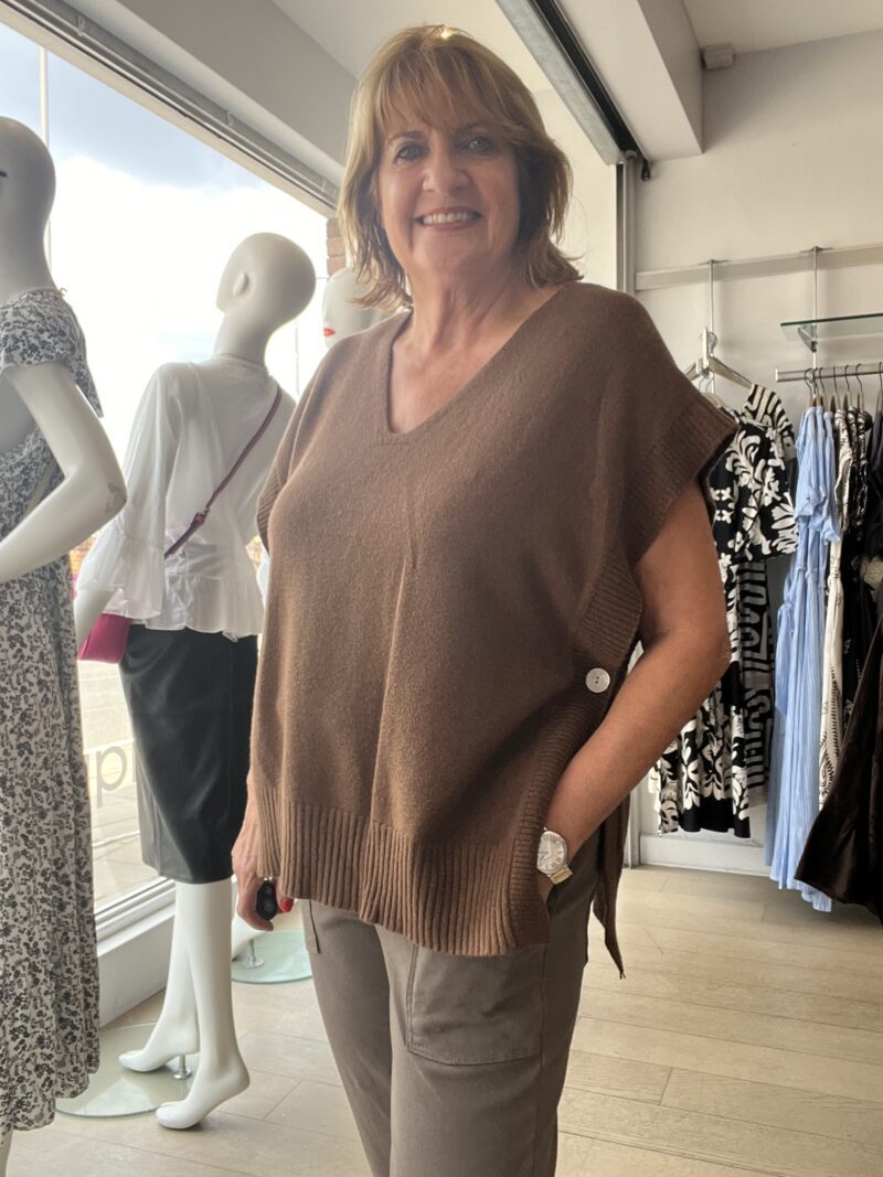 Chrissie Side Button Vest Knit Top
