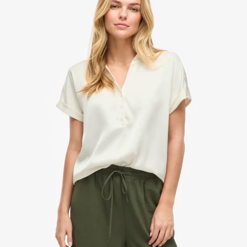 Vila Vienna Short Sleeve satin top