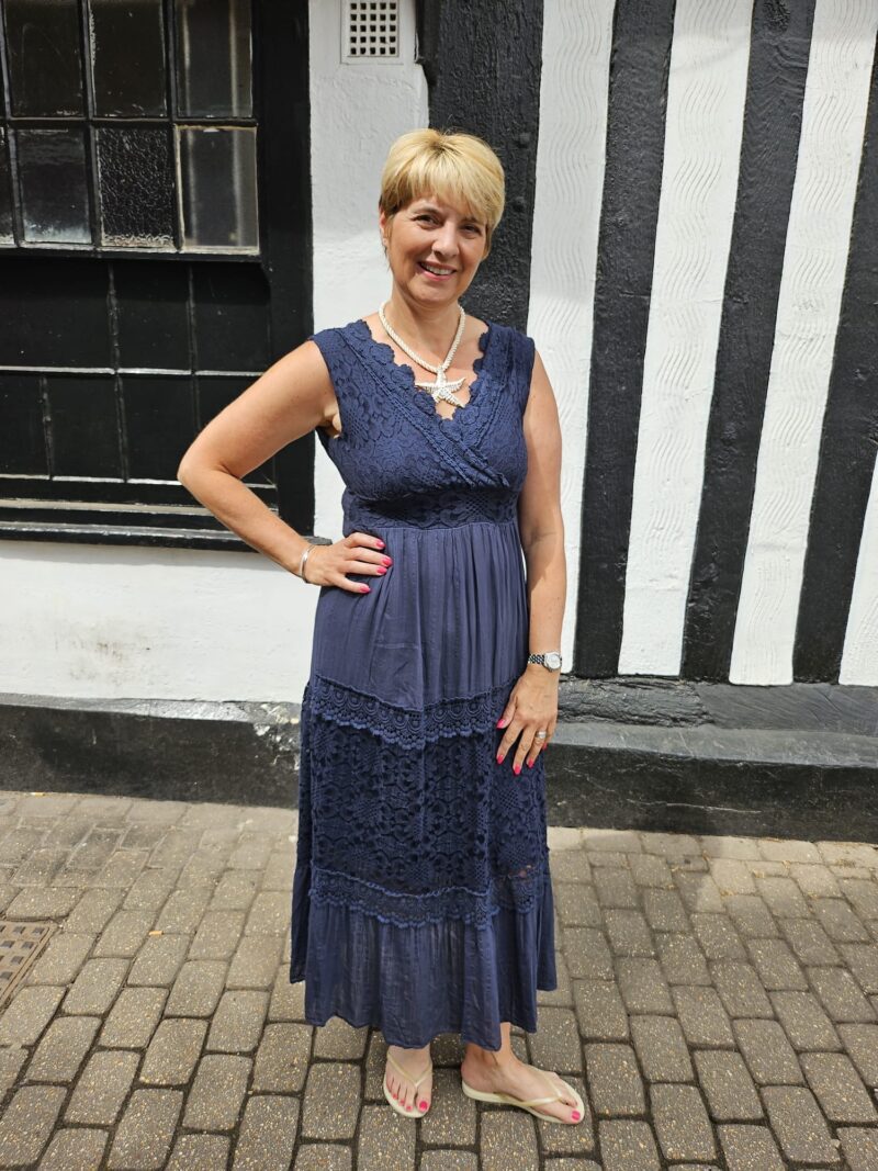 Bestselling Alexia embroidered and lace detail maxi dress