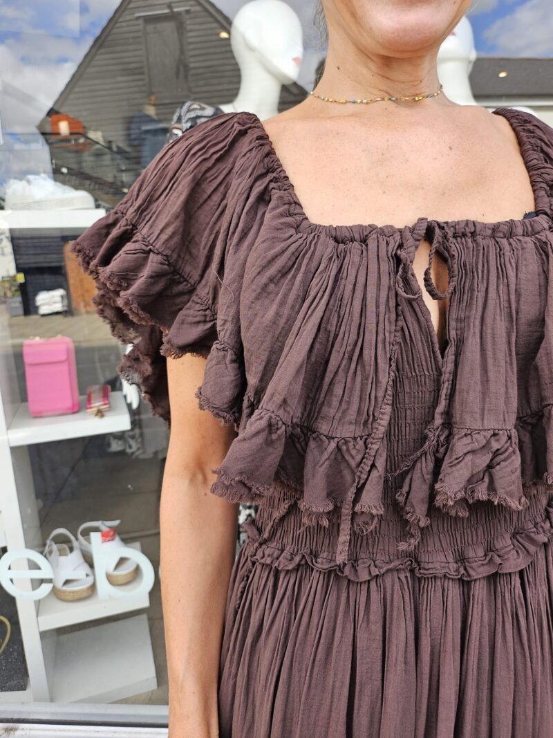 Cotton Gypsy Bardot Dress - Image 5