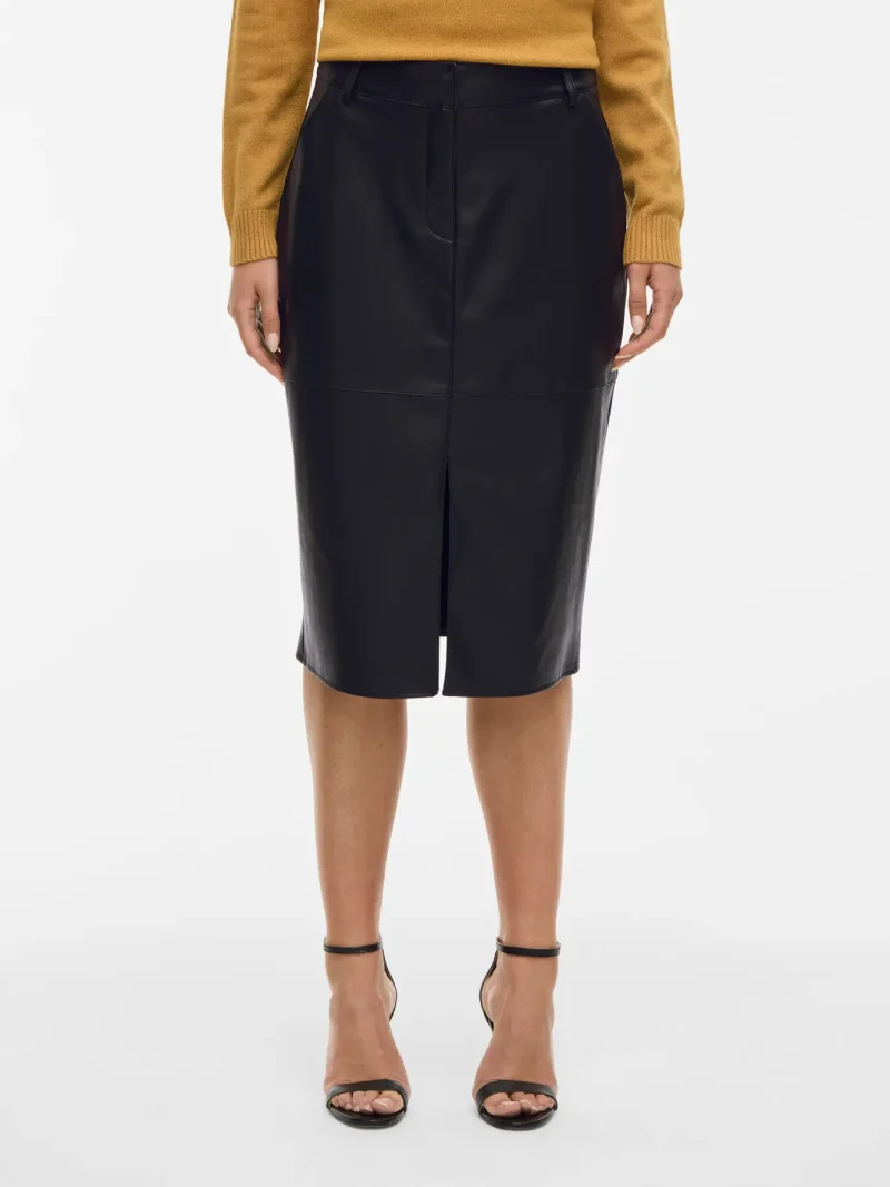 Vila PU Midi Pencil skirt with Pockets