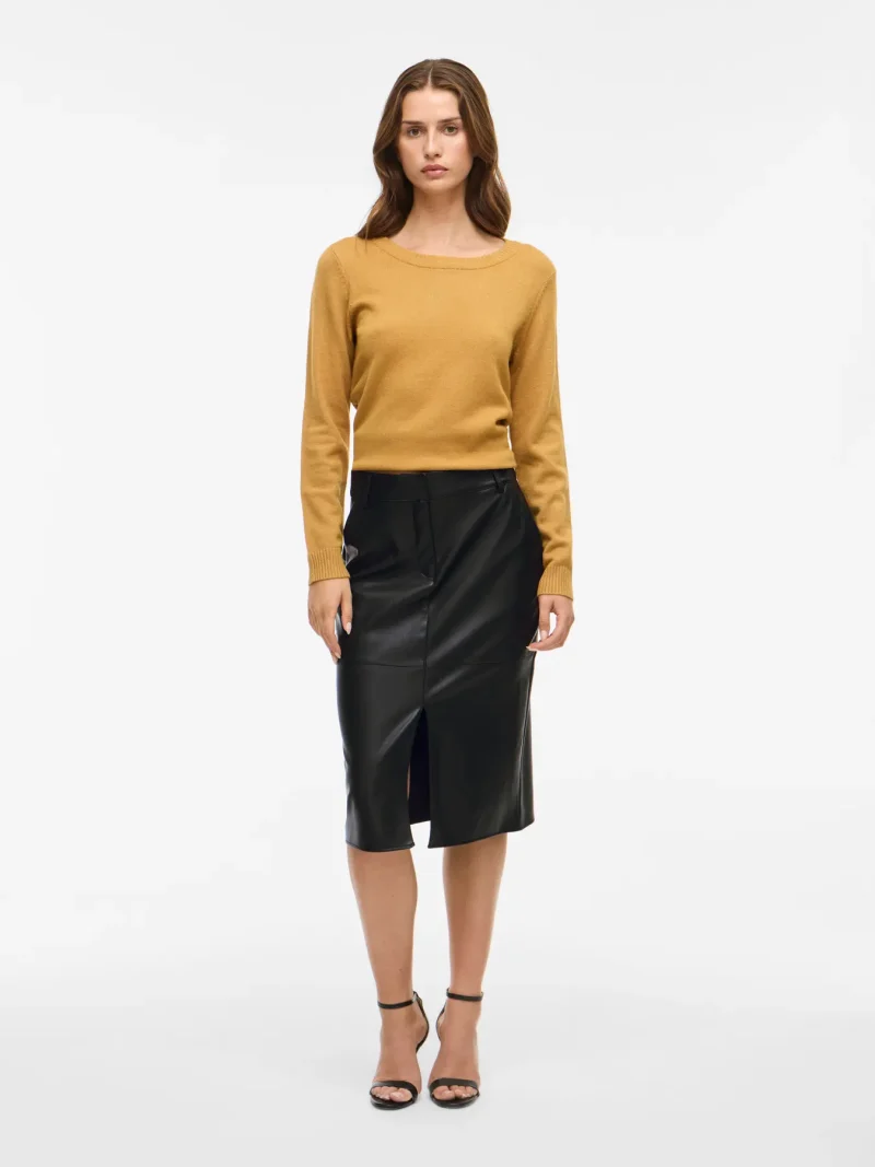 Vila PU Midi Pencil skirt with Pockets