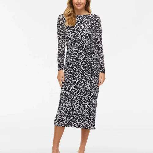 Vila Vilarine Dotty Column Dress with Ties